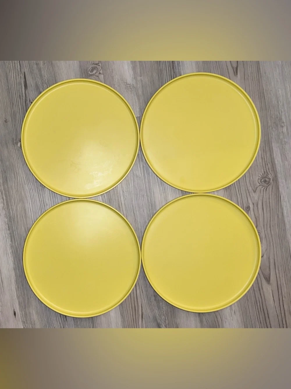 4 West Elm Aaron Probyn Yellow Melamine Plastic Plates 10”